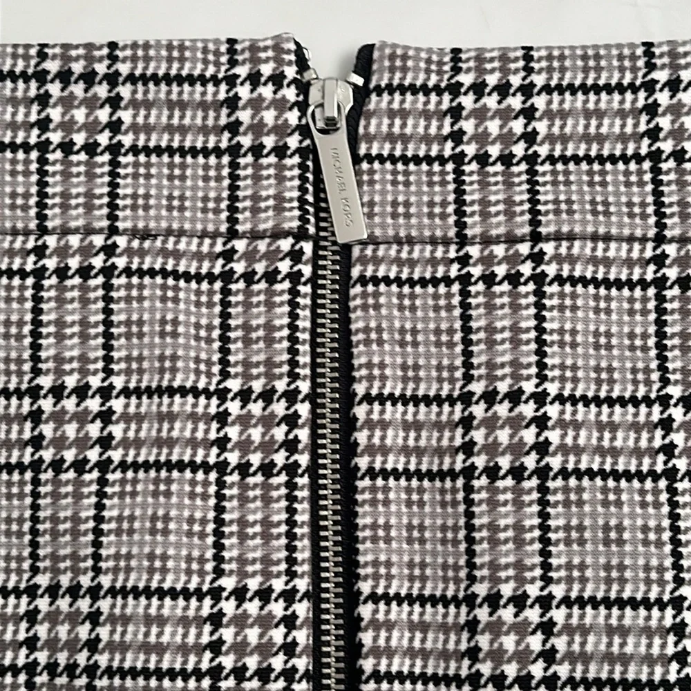 MICHAEL Michael Kors multicolor gray white black plaid stretch pencil skirt